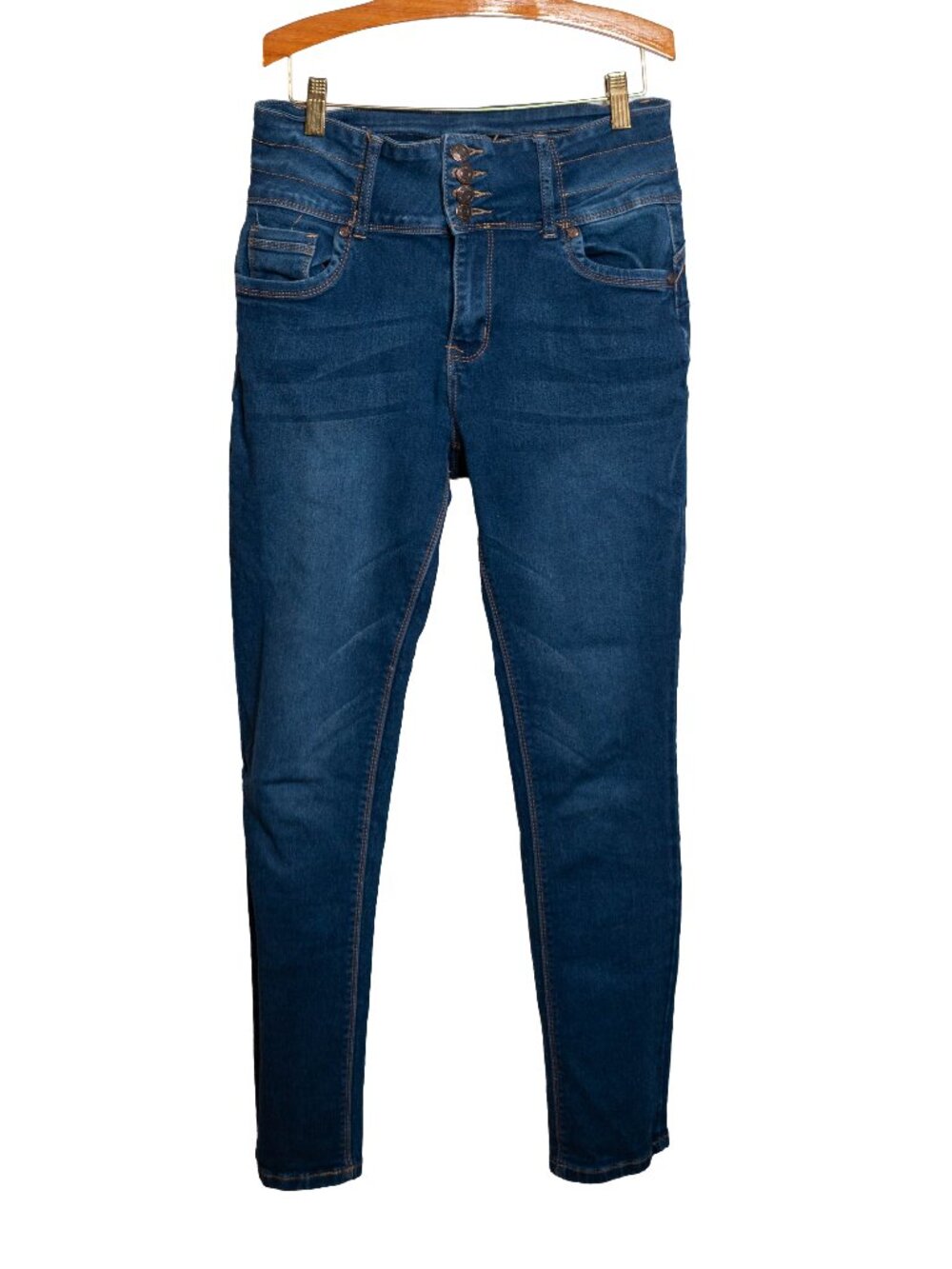 Bamboo High Waisted Dark Wash Skinny Jeans - Size 11